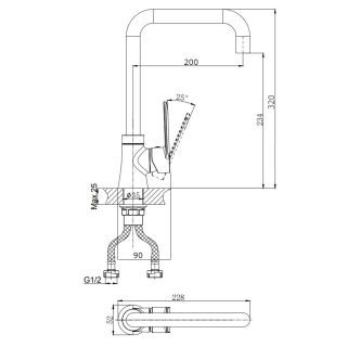 Смеситель для кухни RUSH Denis (DN0335-22)